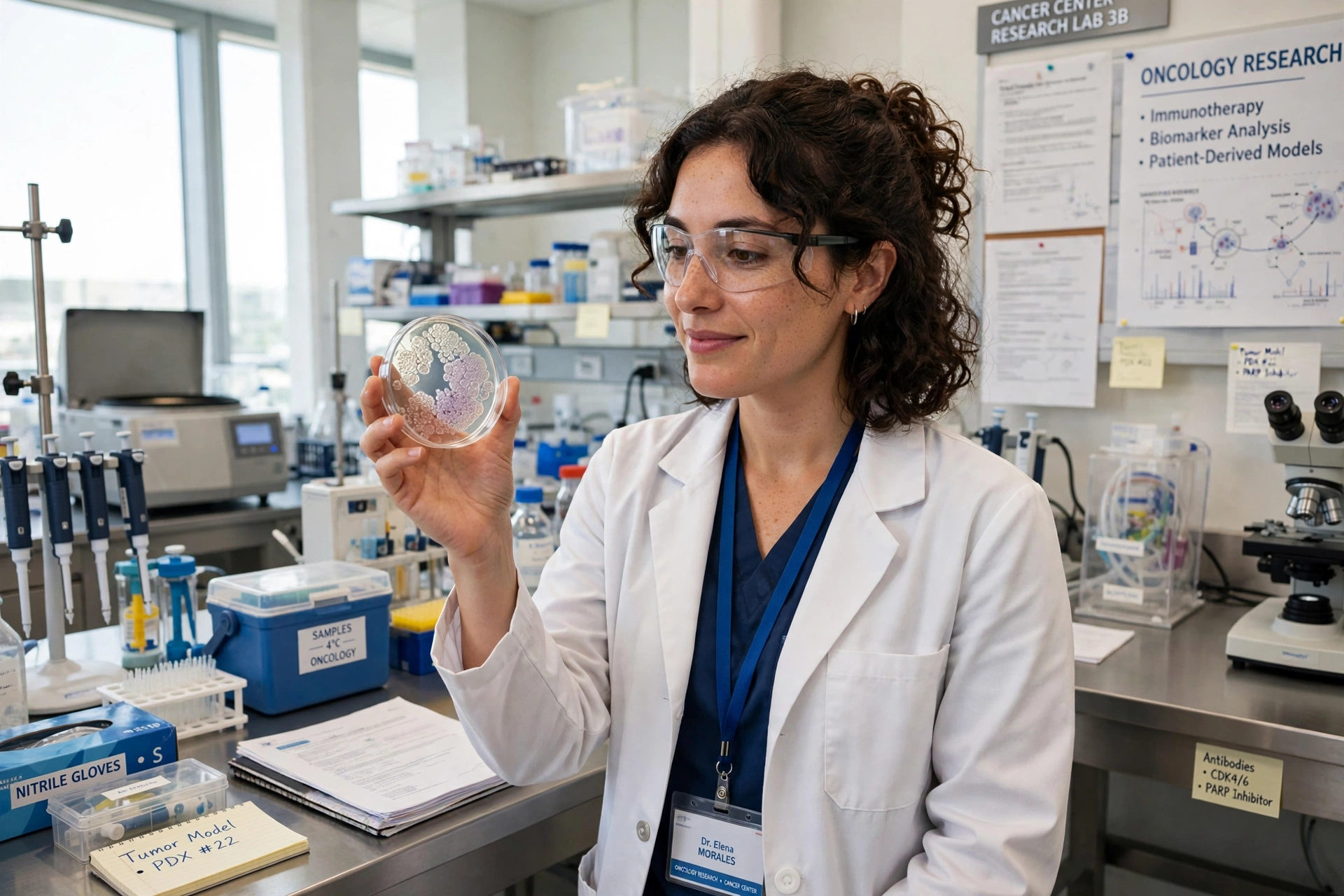 Laboratory researcher preparing a personalised vaccine sample for a clinical trial